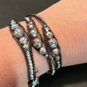 Lucky Brand Brown Leather Wrap Bracelet.